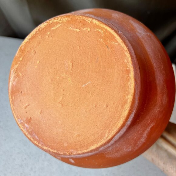 Handcrafted Green Glazed & Terracotta Clay French Gargoulette Confit Oil Jug - Picture 8 of 12